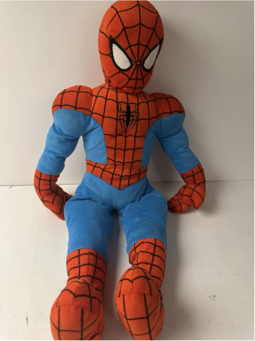 Vintage Marvel Comics Spider-Man Plush Stuffed Toy Pillow Buddy Red Blue Figure